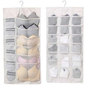 Organizzatore per armadio a doppia faccia - 12/18 contenitori - Stoffa di alta qualità Oxford - 80 x 40 cm - Organizzatore per capi d'abbigliamento - Impermeabile