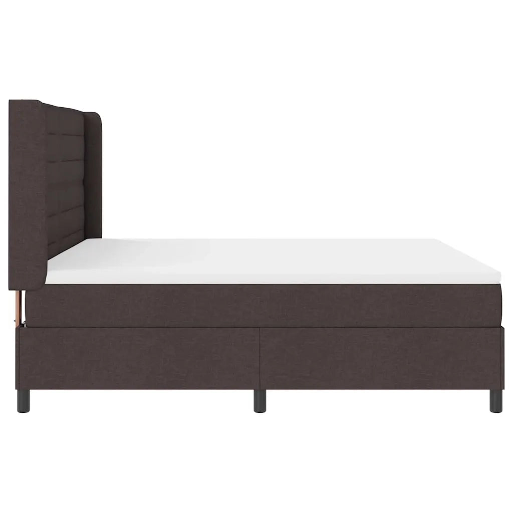 Letto a molle con materasso Marrone Scuro 200 x 180 cm Tessuto 3341598