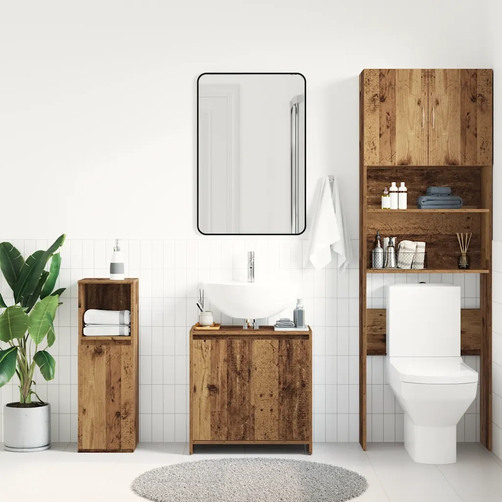 Mobile Lavabo Bagno Legno Antico 60x33x60 cm Legno Multistrato