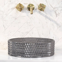 Lavabo Da Appoggio Rea Cristal Black 35