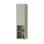 Colonna bagno sospesa verde 30x115 cm con quattro ripiani e anta soft-close Nuvola