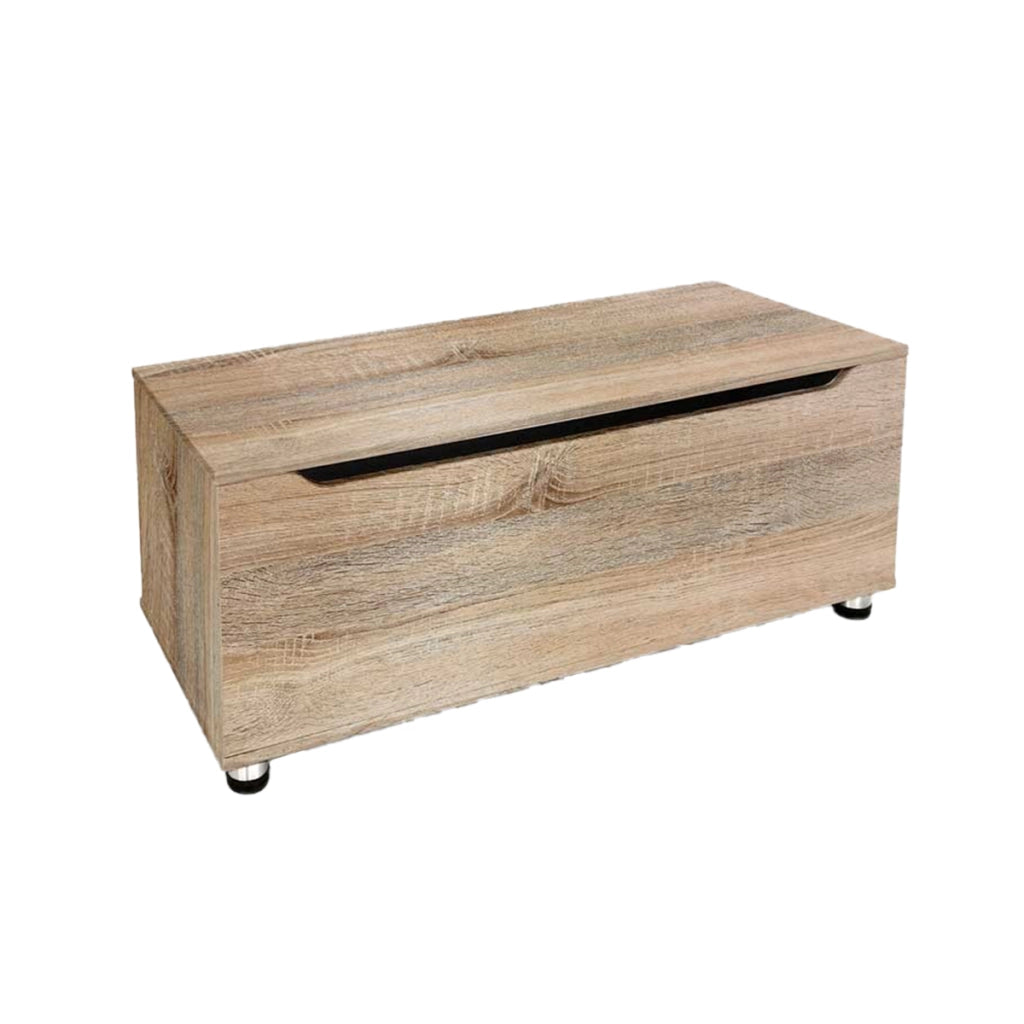 PANCA CONTENITORE REALIZZATA IN LEGNO100X40X35 CM COLORE ROVERE