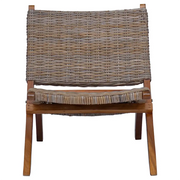 Sedia Relax in Rattan Kubu Naturale e Mogano Massello 285803