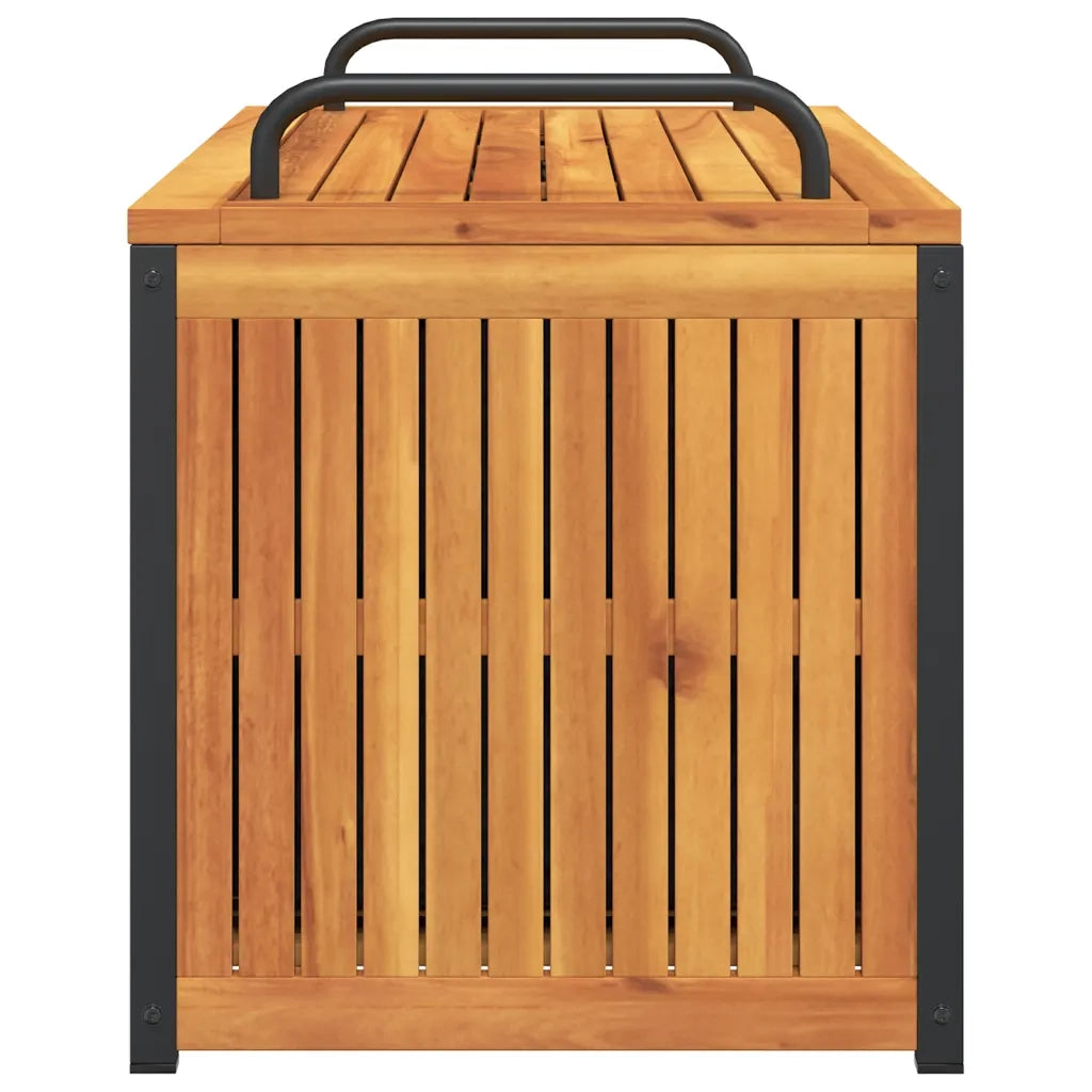 vidaXL Scatola Cuscini da Esterno 110x45x42/53 cm Legno Acacia/Acciaio