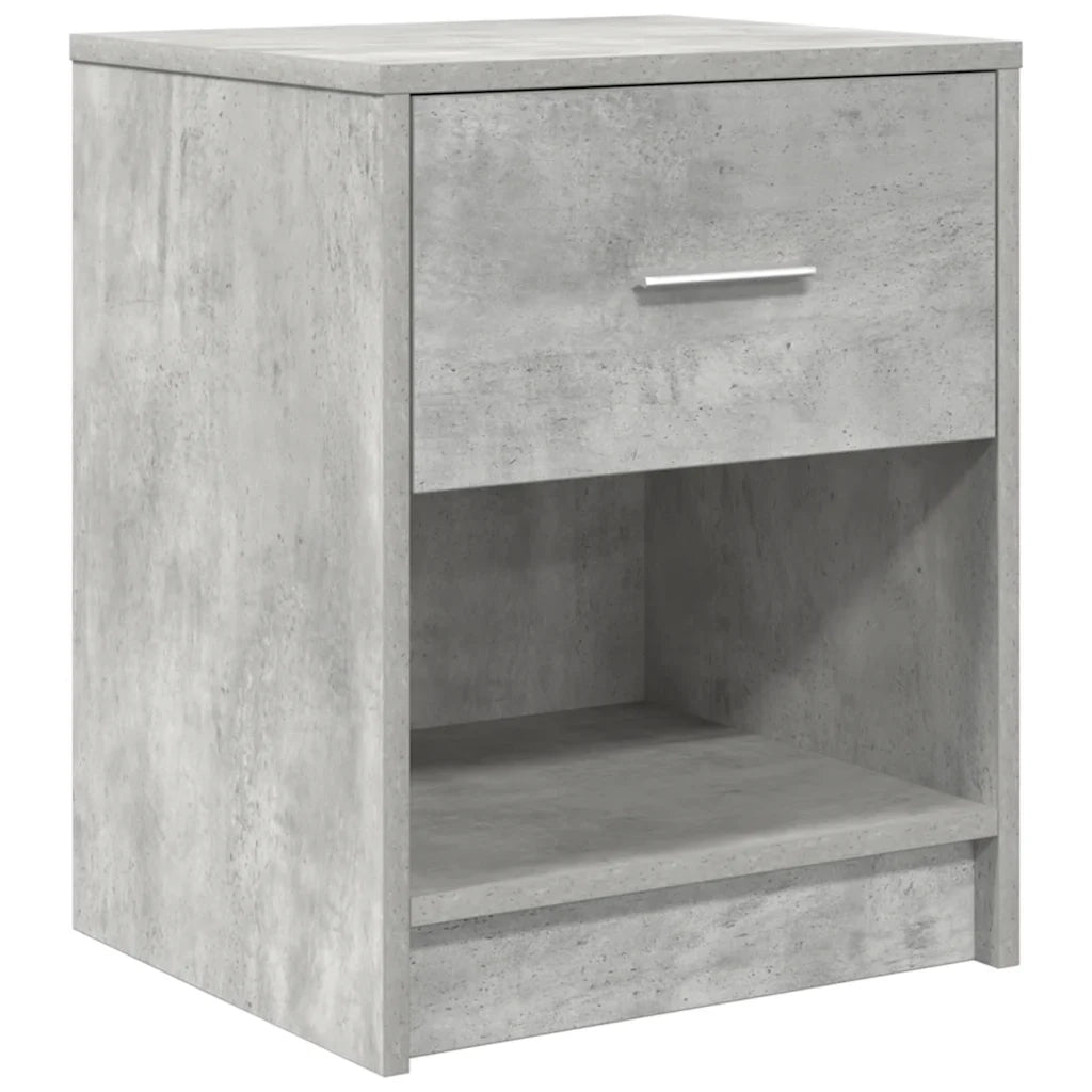 Comodini 2 pz con Cassetto Grigio Cemento 40x34x50 cm 858774