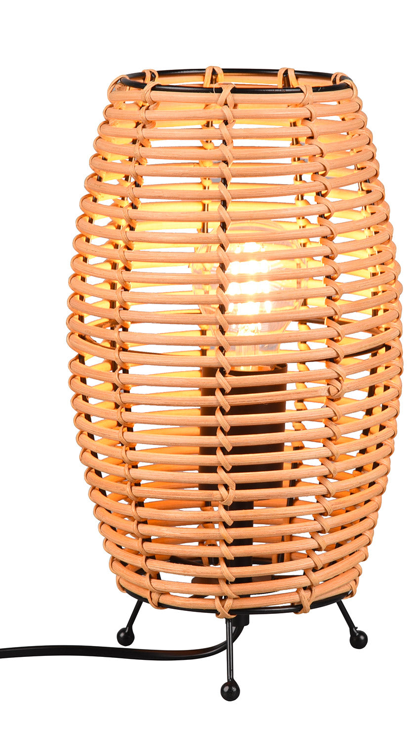 Lampada da Tavolo da Interno Attacco E27 in Tessuto Naturale