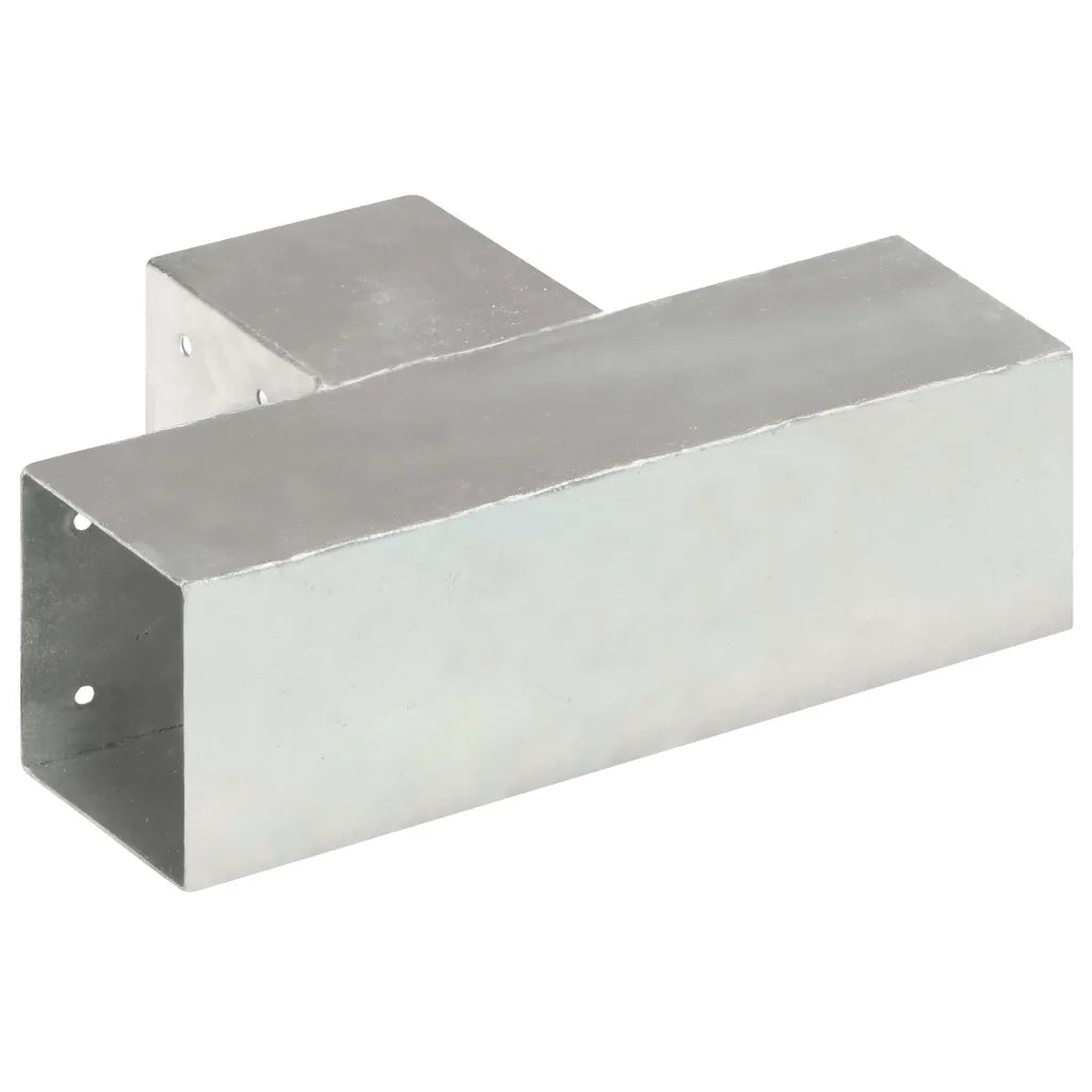 Connettori per Pali a Forma di T 4 pz Metallo Zincato 91x91 mm 145472
