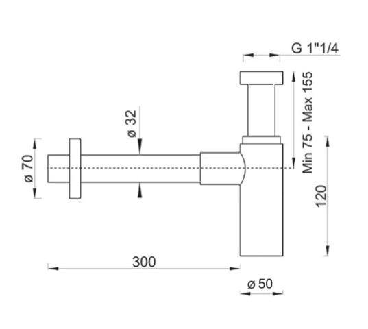 Sifone estetico minimalista da 1' 1/4 per lavabo, moderno