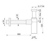 Sifone estetico minimalista da 1' 1/4 per lavabo, moderno
