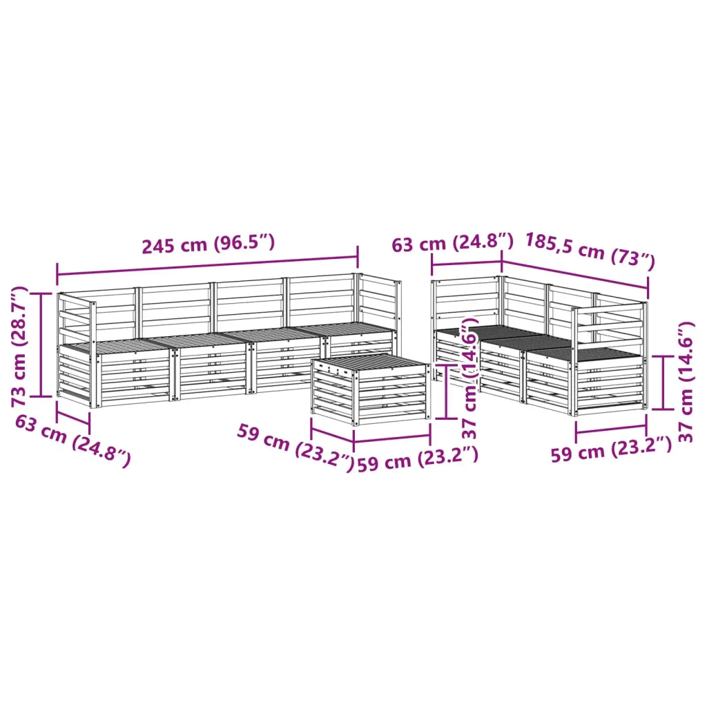 Set divani Legno di Acacia Massello 3391494