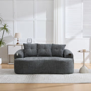 Divano a 2 posti in ciniglia con seduta profonda, molle insacchettate e cuscini imbottiti grigio 164 × 92 × 60 cm