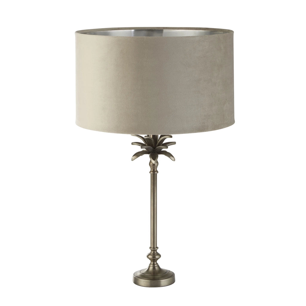 Lampada Scrivania Contemporanea Palma Metallo Nichel Velluto Talmpa 1 Luce E27