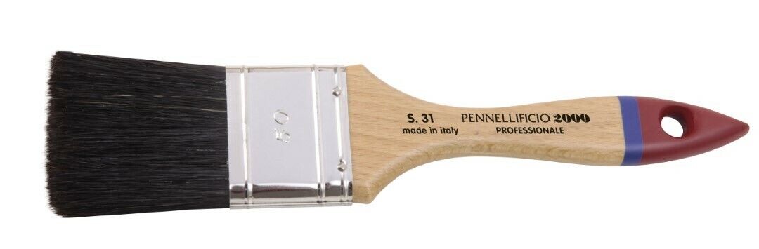 Pennellessa Manico Legno Ghiera Setola Nera 70 2 Pezzi - Pennellificio 2000
