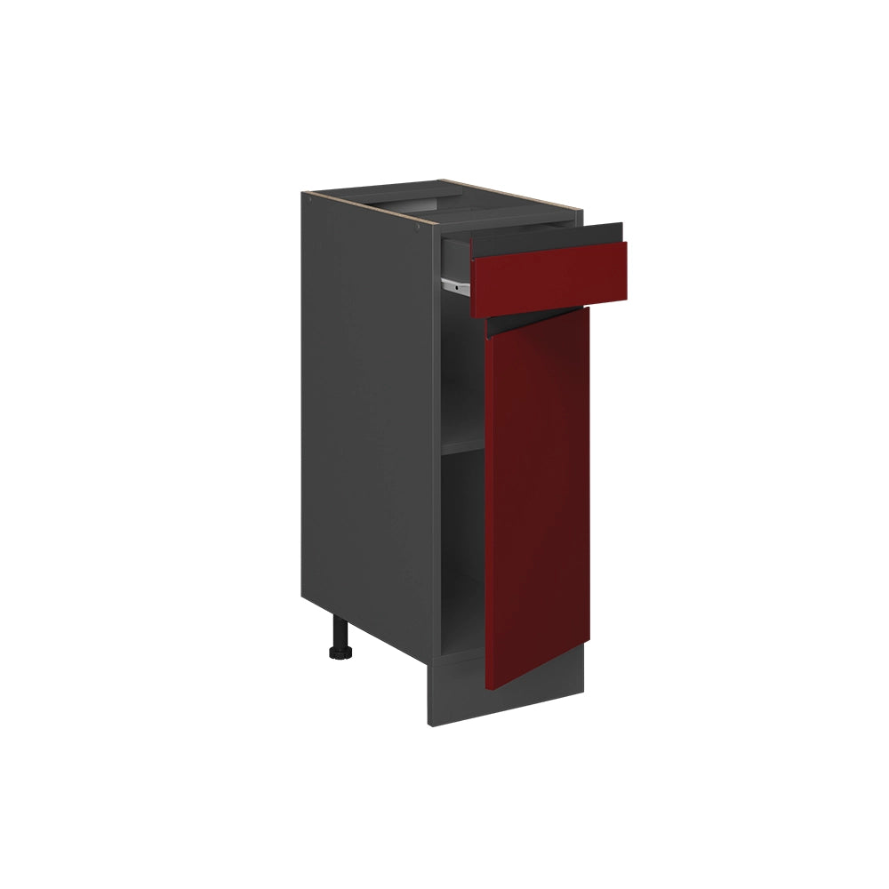 Mobiletto base per cucina R-Line Rosso/Antracite 30 cm J-Shape PL Marmo Vicco