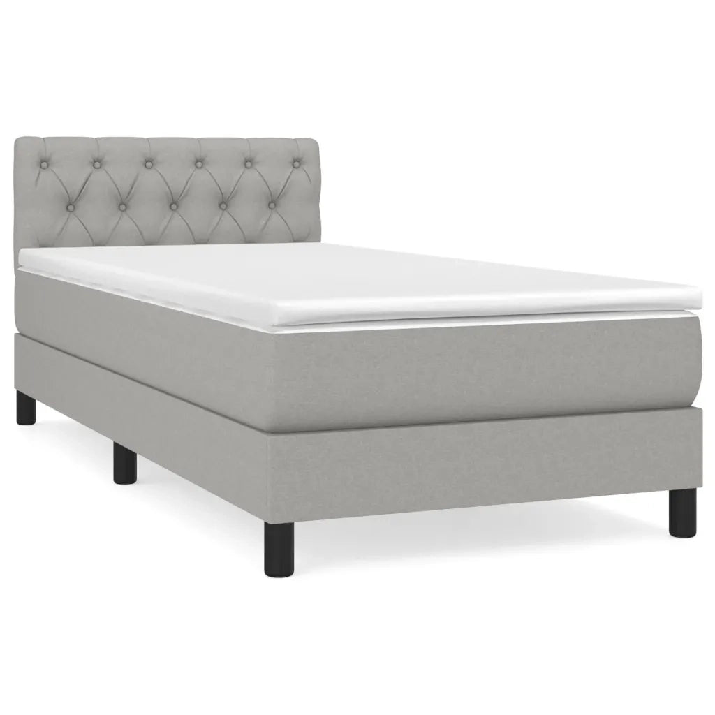 Giroletto a Molle con Materasso Grigio Chiaro 80x200 cm Tessuto cod mxl 37152