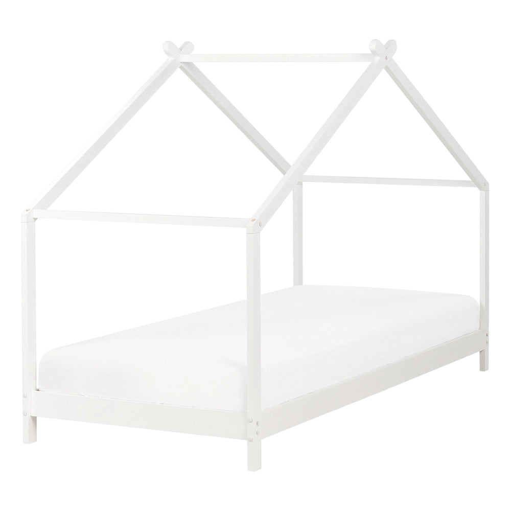 Letto per bambini con baldacchino e base in legno di pino bianco 90 x 200 cm cameretta