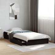 Giroletto con Cassetti-Struttura Letto con contenitore Nero 90x190 cm in Legno Multistrato 678856
