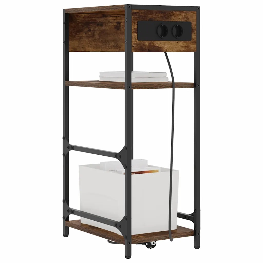Comodino | Armadio da Notte | Mobiletto da notte Rovere fum¨¦ 40 x 27 x 76 cm Legno multistrato
