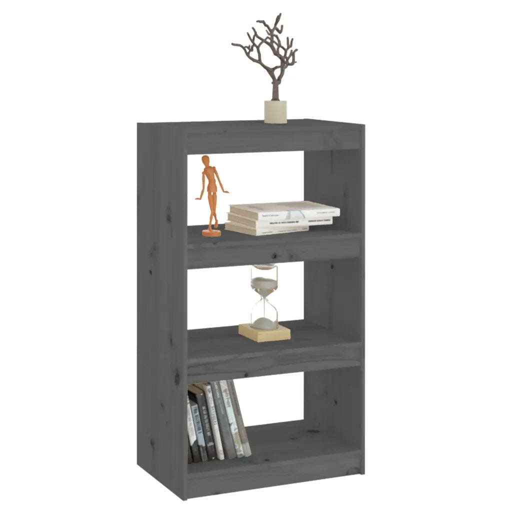 Libreria/Divisorio Grigio 60x30x103,5 cm in Massello di Pino 808165