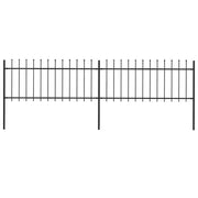 Recinzione da Giardino con Punta a Lancia in Acciaio 337x80 cm Nero 277603