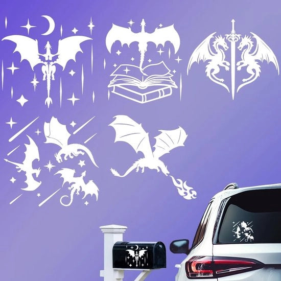 Sticker Auto Riflettenti - Decorazione per Auto/Truck - 5 Pezzi/set - 16,1 x 5,83 Pollici - Atmosfera Misteriosa di Fantasia