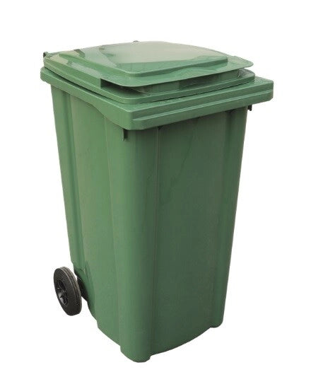 Bidone Pattumiera Immondizia con Ruote Verde 240 Litri