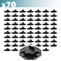 Set 70 supporti per pavimenti galleggianti, Altezza regolabile 18-25mm Max 2700 kg, Piedini per Decking