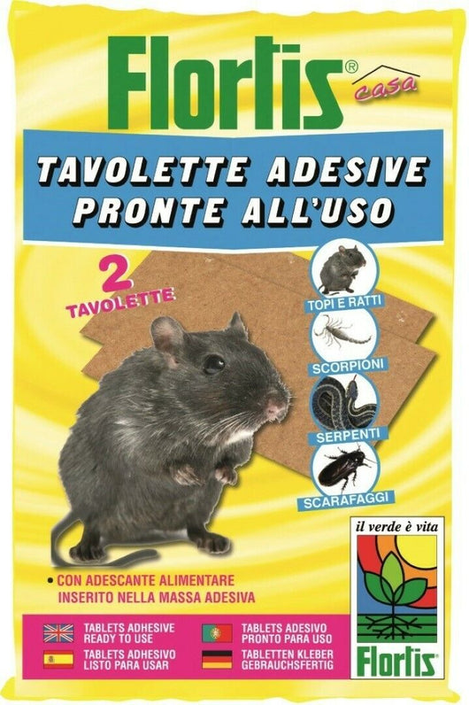 Pest Control Topi/Talpe Tavolette Adesive 2 Pezzi - Orvital Spa