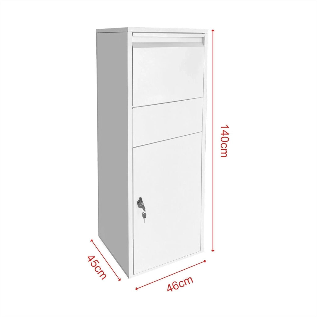 Cassetta postale/cassetta postale con serratura su supporto 46 ​​x 45 x 140 cm bianca 16_0000114