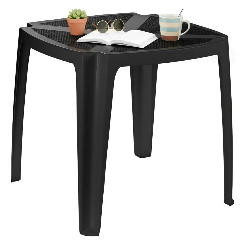 Stillions, Tavolo da Esterno 4 Posti Made in Italy, 75x75x72h cm Nero Antracite