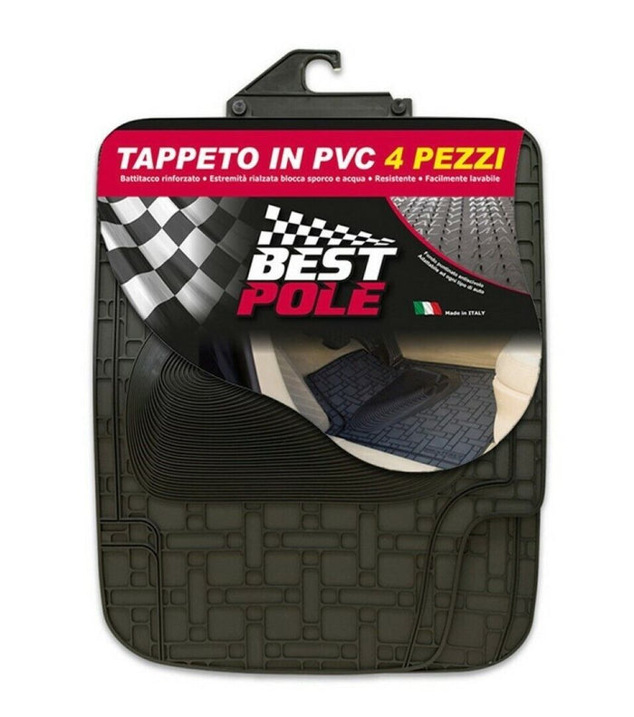 Tappeto Pvc Best Pole 4 Pezzi Nero - Rhutten