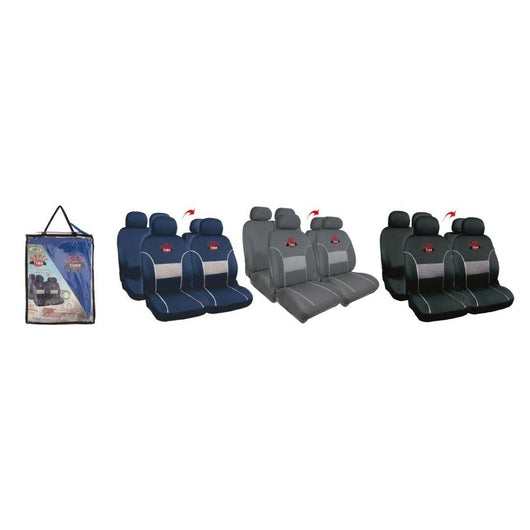 Set Completo Coprisedili Auto Sport Time Blu Grigio Nero Rhutten - Rhutten
