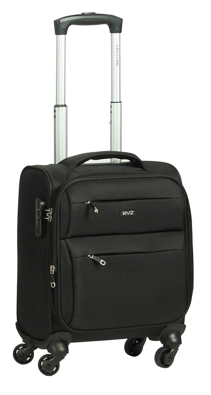 Trolley Valigia Bagaglio a Mano Morbida in Poliestere 4 Ruote  Ravizzoni Singapore Nero