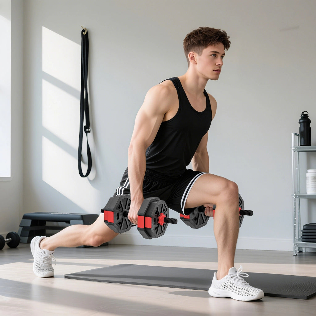 Set manubri 6 in 1 con bilanciere ¨C zephmum ¨C regolabile 15 kg