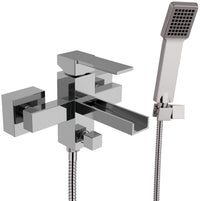 Rubinetto vasca esterno con bocca a cascata - serie qubika cascata