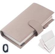Copri notebook viaggiatore - Progettato migliorato con tasca posteriore (formato standard, Taupe pietra)