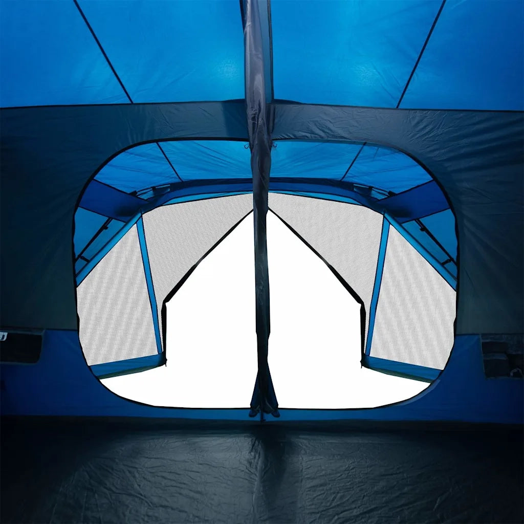 Tenda Campeggio 10 Persone Blu Rilascio Rapido Impermeabile