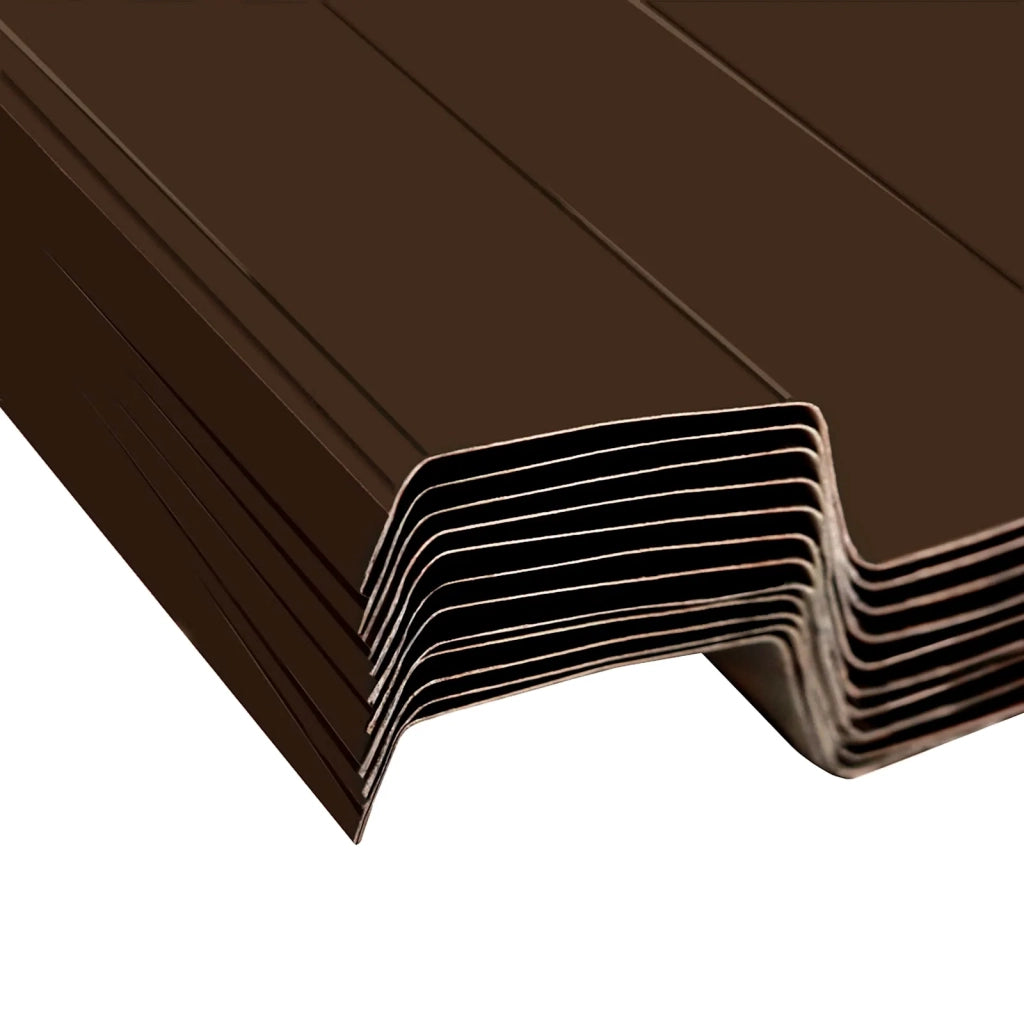 Pannello per tetto 12 pz Marrone 129 x 45 cm Acciaio zincato 42047076