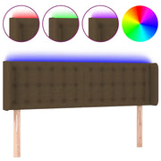 Testiera | Testata a LED Marrone Scuro 147x16x78/88 cm in Tessuto