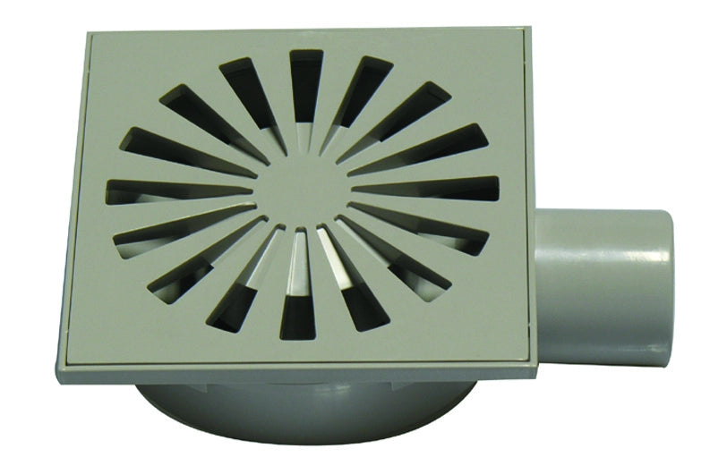 CHIUSINO SIFONATO GRIGIO IN ABS CON GRIGLIA- mm. 150 x 150- DH- pezzi 1