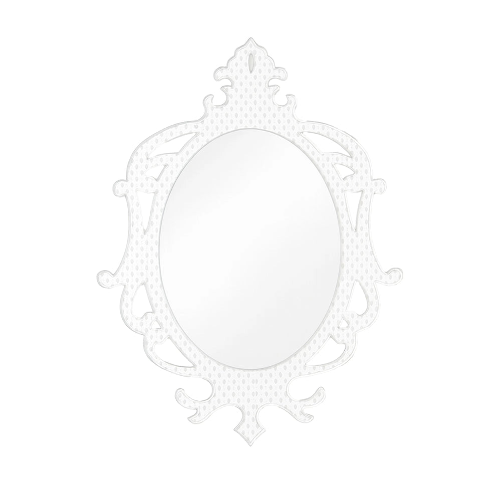 SPECCHIO  DA PARETE MADAME CON DECORAZIONI IN CRISTALLO ACRILICO SENZA LUCI