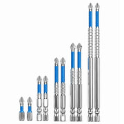 Set 10 Punte Magnetiche Per Cacciavite Trapano Avvitatore  25-150 mm in Acciaio