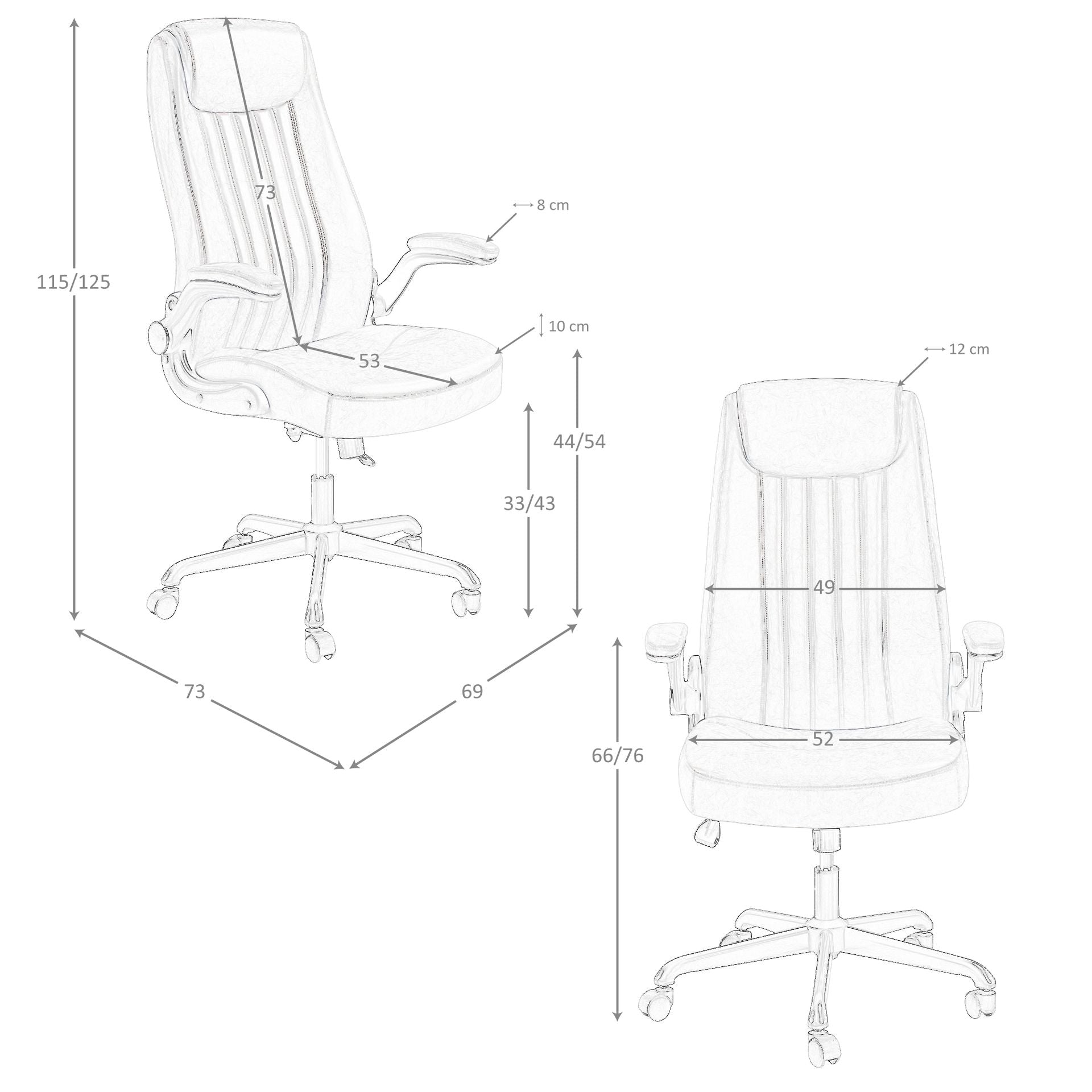 Sedia girevole da ufficio in similpelle marrone