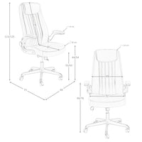 Sedia girevole da ufficio in similpelle marrone