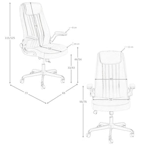 Sedia girevole da ufficio in similpelle marrone
