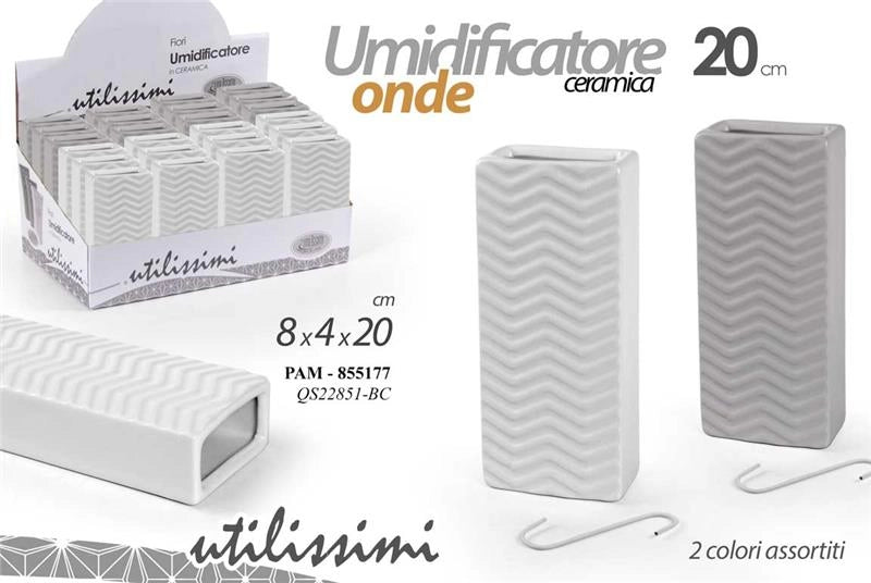 UMIDIFICATORE PER TERMOSIFONE IN CERAMICA DIMENSIONE 8X4X20H CM - ASSORTITO