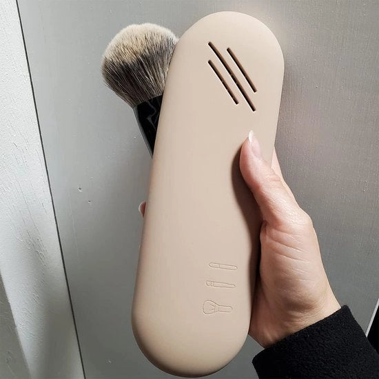 Portapennelli per Trucco in Etui a Pennelli di Trucco in Silicone Portatile per Viaggi Organizzatore per Pennelli di Trucco, Etui per Pennelli di Trucco Portatile