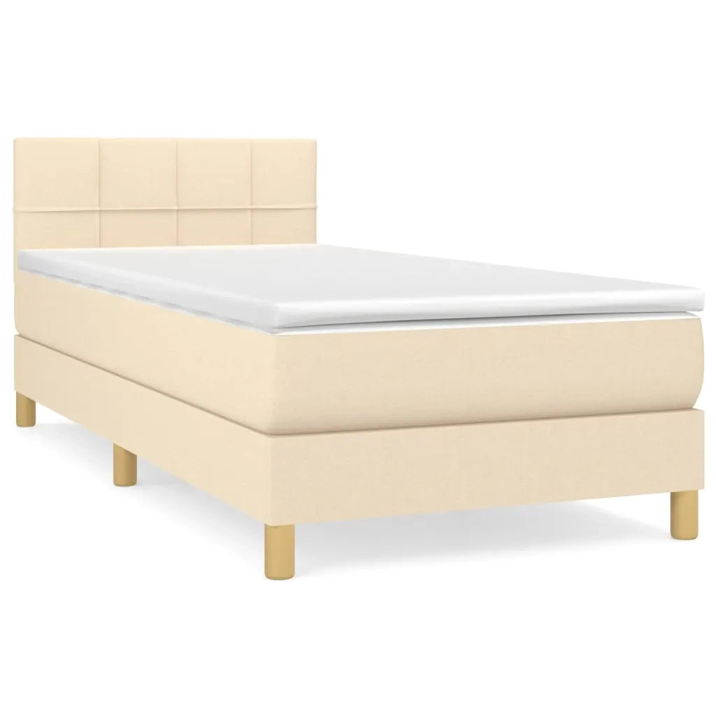 Giroletto a Molle con Materasso Crema 90x190 cm in Tessuto 3140582