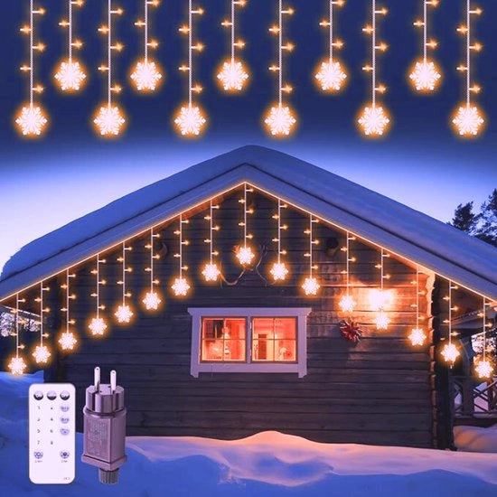 Illuminazione di Natale esterna 11,5M - Catena di luce con 240 LED - 8 modalità - IP44 - Ideale per decorazioni festive di finestra, balcone e terrazza