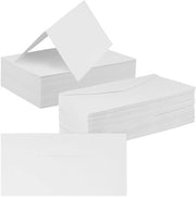 Set di Carte da Invito 200 pezzi - Carte da Invito Blanco - Buste Bianche - Dimensioni Buste 11x22cm - Dimensioni Carte 20,4x15,2cm - Ideale per Inviti - Set di Carte da Invito